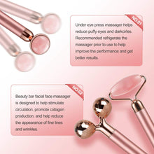 Load image into Gallery viewer, Electric Jade Roller Facial Massager Rose Quartz Vibrating Facial Roller Kit for Face, Eye, body, Anti-Aging Face Massager Tools
