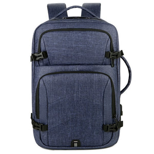 Mens Casual Backpack USB Charging Luxury Laptop Bag Waterproof Waxy Glue Gray Multifunctional Urban Business Rucksack Man