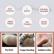 Load image into Gallery viewer, Electric Pedicure Tools Foot Care 3 Grinding Heads Waterproof Remove Leg Heels Dead Skin Callus Remover Feet Clean Machine