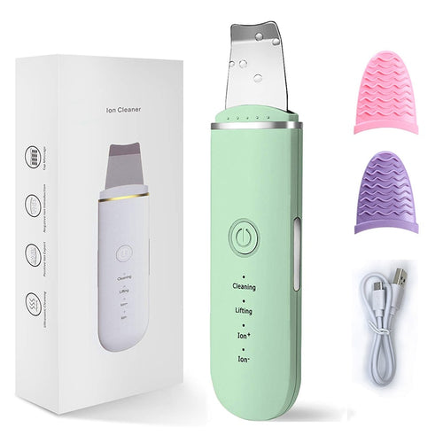 Ultrasonic Skin Scrubber Electric Vibration Deep Face Cleaning Peeling Shovel Facial Pore Cleaner Lifting Massager Beauty Device