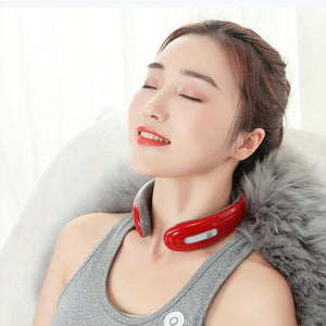 Electric Neck Massager Pulse Back 6 Modes Heating Shoulder EMS Muscle Massage Trainer Relaxation Pain Relief Physiotherapy Tools