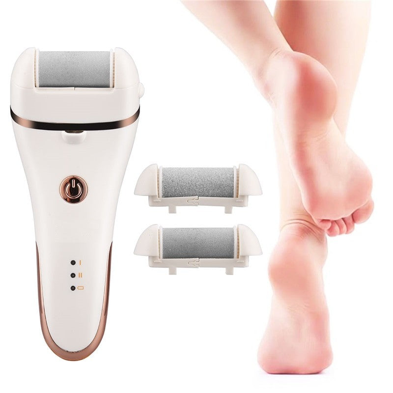 Electric Pedicure Tools USB Rechargeable Foot Care Heel File Grinding Dead Skin Callus Remover Feet Cleaner Pedicure Machine (White)