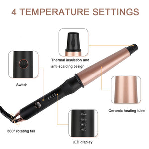 Professional Curling Iron 1.25 Inch Tourmaline Ceramic Hair  Wand Dual Voltage Anti-scalding Include Heat Resistant Glove