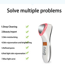 Load image into Gallery viewer, LED Face Massager Hot Cold Hammer USB Ultrasonic Cryotherapy Light Photon Facial Lifting Wrinkle Remover Spa Ion Beauty Device