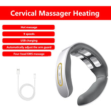Load image into Gallery viewer, Smart Electric Neck and Shoulder Back Pulse Massager USB Wireless 6 modes Heating Pain Relief Kneading TENS Relaxation Machine
