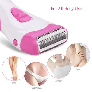 110-240V Rechargeable Lady Shaver Women Epilator Electric Hair Remover Depilador Face Body Arm Leg Hair Shaver Removal (Pink)