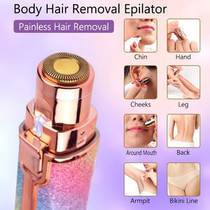 2 In 1 Electric Eyebrow Epilator Mini USB Rechargeable Face Lips Hair Removal Body Bikini Shavers for Women Lipstick Trimmer