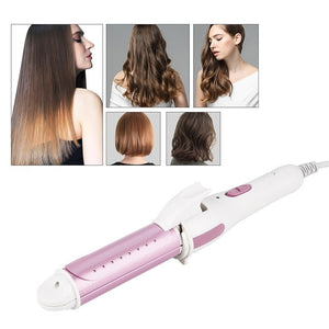 2 In 1 Hair Straightener Curler For Home Travel Plate Roller Fast Heating Hair Straightening Curling Portable Hair Styling Tools