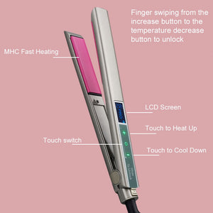 Hair Straightener Intelligent Touch LCD Display Screen Floating Panel Fast Heating Flat lron Professional  Straightening Irons