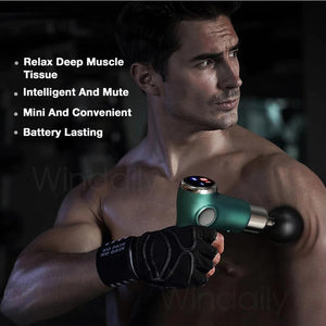 Mini LCD Massage Gun 32 Speed Touch Screen Deep Tissue Percussion Muscle Mini Massager Fascial Gun For Pain Relief Body Massage