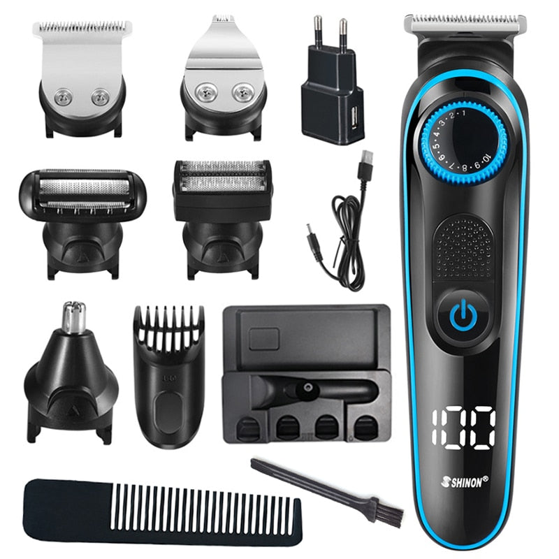 5in1 Facial Grooming Set Hair Trimmer Electric Shaver Hair Clipper Eyebrow Nose Ear Trimer Beard Stubble Trimmer Body Groomer