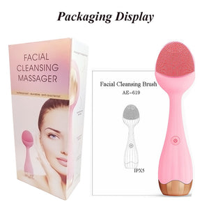 Facial Cleansing Brush Electric Sonic Face Brush For Makeup Removal,Blackhead Remove,Essence Absorption Face Massager