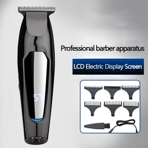 LCD Digital Display Rechargeable Hair Clipper Retro Electric Clipper Hair Salon Strong Electric Fader