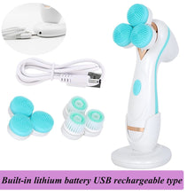 Load image into Gallery viewer, Waterproof Facial Brush Powered Facial Cleansing Spin Brush Electric Ultrasonic Face Cleaning Devices Mini 2 Cleanser Two Speed