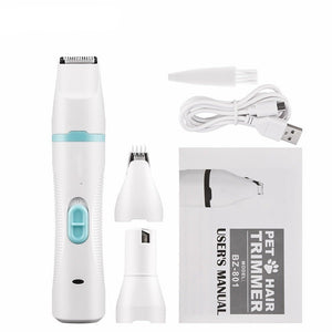 3 In 1 Professional Pet Cat Dog Hair Trimmer Rechargeable Electric Animal Clippers Hair Cutting Shaver Machine Feet Hair Remover