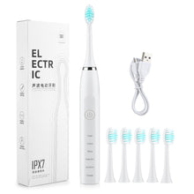 Load image into Gallery viewer, Sonic Electric Toothbrushes for Adults Kids Smart Timer Rechargeable Whitening Toothbrush IPX7 with 6 Brush Heads