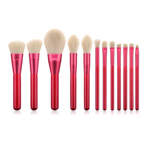 12pcs Red Wood Makeup Brushes Set Bronzer Sculpting Blush Concealer Brush Professional Cosmetic Beauty