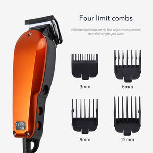 Professional Hair Clipper Powerful Stainless Steel Blade Length Adjustment Wired Electric Trimmer Hair Cutting Machine