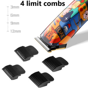 Cordless Fashion Graffiti Trimmer Men Zero Gapped Professional Hair Clipper Scrawl Finish Hair Cutting Machine