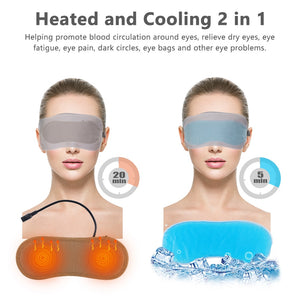 Heated Eye Mask Cold & Warm Eye Compress Aroma Dry Eyes Dark Circles Eye Bags Stye Headache Reliever Sleep Aid
