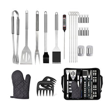 Load image into Gallery viewer, 25PCS/Set Stainless Steel Barbecue Grilling Tools Set BBQ Utensil Accessories Camping Outdoor Cooking Tools Kit with Carry Bag