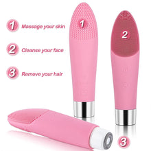 Load image into Gallery viewer, Electric Facial Cleansing Brush For Exfoliating,Massage And Deep Cleansing With Hair Remover Lady Razor Skin Care Tools