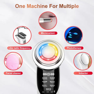 7 in 1 Face Massager RF Microcurrent Mesotherapy Electroporation LED Skin Rejuvenation Remove Wrinkle Lifting Beauty Tool