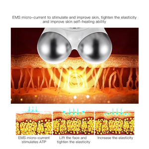 EMS Face Lifting Microcurrent Roller Massager Portable Anti Wrinkle Facial Skin Tightening Slimming Machine Cellulite Massage