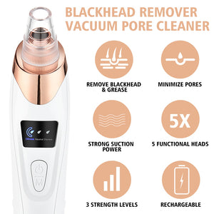 Electric Vacuum Suction Blackhead Remover Face Pore Vacuum Acne Pore Cleaner Pimple Removal Facial Skin Care Tools