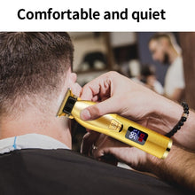 Load image into Gallery viewer, Barber All Metal Hair Clipper Rechargeable Electric Professional Blade Finish Cutting Machine Beard Trimmer Shaver
