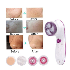 5 In 1 Electric Facial Cleansing Brush Face Massager Pore Drit Deep Cleaning Exfoliating Blackhead Remover Portable Cleaner