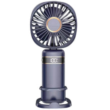 Load image into Gallery viewer, Handheld Cooling Fan 5-speed Foldable Handy Fan Rechargeable Pocket Fan Portable Ultra Quiet Power Display for Office/ Home/Dorm