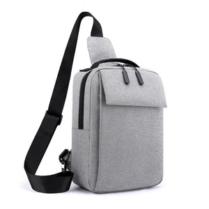 Men's Chest Pack Bag  Messenger Bag Single Shoulder Bag Korean Casual Sling Backpack Pure Color Simple Square Chest Bag