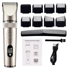 Load image into Gallery viewer, Full Body Washable Electric Hair Clipper Ceramic Professional Fine Adjustable Hair Trimmer Low Noise Hair Cutting Machine Razor