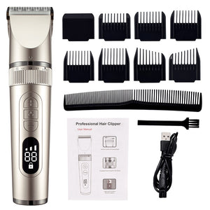 Full Body Washable Electric Hair Clipper Ceramic Professional Fine Adjustable Hair Trimmer Low Noise Hair Cutting Machine Razor