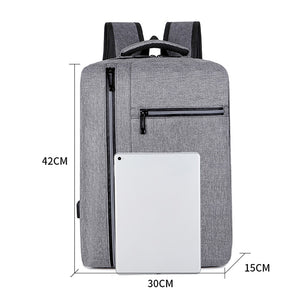 Men's Backpack With USB Charging Bag Waterproof Oxford Cloth Rucksack Male Business Travel Bagpack Reflective Strip Design