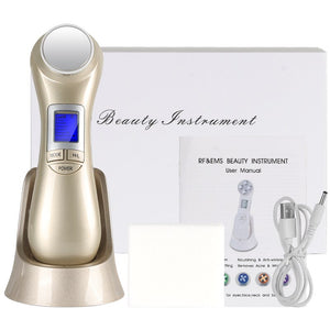 6 in1 LED RF Photon Therapy Facial Skin Lifting Rejuvenation Face Massage Machine EMS Ion Microcurrent Mesotherapy Beauty Device