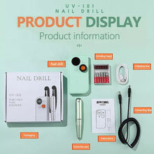 Load image into Gallery viewer, Portable Nail Drill Pen Polisher Rechargeable Electric Nail Drill Machine For Acrylic Nail 30000RPM Nail Manicure Pedicure Tools