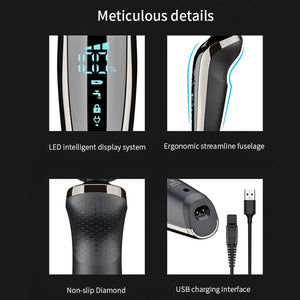 5 in 1 USB Rechargeable Men's beard trimmer Waterproof 4D Head Dry Wet Digital display Shaver razor Washable Shaving Machine