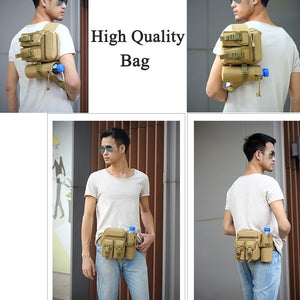 Men's Tactical Casual Fanny Waterproof Pouch Waist Bag Packs Outdoor Military Bag
