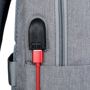 Men's Backpack With USB Charging Bag Waterproof Nylon Cloth Rucksack Male Business Travel Bagpack Reflective Strip Design 15.6