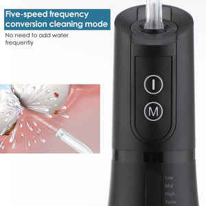 5 Mode Oral Irrigator USB Rechargeable Portable Dental Water Flosser Jet 400ml Water Tank Waterproof Teeth Whitening 6 Jet