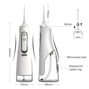 310ML Water Flosser Dental Oral Irrigator USB Charger 4 Mode Portable Water Jet Floss Tooth Pick Waterproof Teeth Cleaner 4 Tips