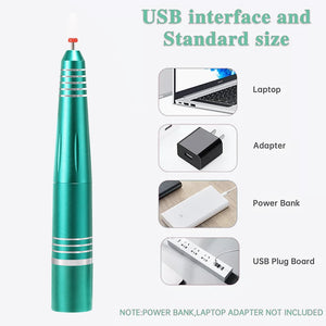 Rechargeable Electric Nail File Cordless Nail Drill Machine File Kit for Acrylic Gel Nails Manicure Pedicure Tool For Home Salon