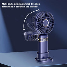 Load image into Gallery viewer, Handheld Cooling Fan 5-speed Foldable Handy Fan Rechargeable Pocket Fan Portable Ultra Quiet Power Display for Office/ Home/Dorm