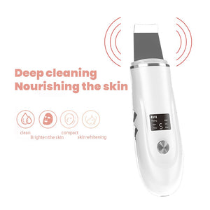 Ultrasonic Skin Scrubber Facial Peeling Blackhead Remover Deep Face Cleaning Pore Spatula Ultrasonic Face Cleaning Skin Scrubber