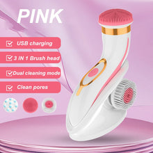 Load image into Gallery viewer, 3 IN 1 Facial Cleansing Brush New Electric Cleanser Face Spin Brush Facial  For Skin Deep Clean Electric Wash Brush Instrument
