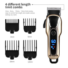 Load image into Gallery viewer, Electric Hair Clipper USB Rechargeable Professional Hair Barber for Men Haircutter LED Display Digital with 4 Limit Combs