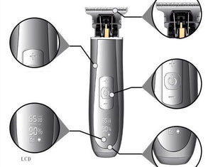 Electric Hair Trimmer 10w Powerful LCD Clipper 0mm Baldheaded Hair Clippers Barbershop Rechargable Adjustable Speed