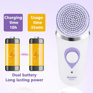 Powerful Electric Epilator For Women 3 in 1 Facial Body Hair Removal Machine For Bikini Underarms Legs Rechargeable